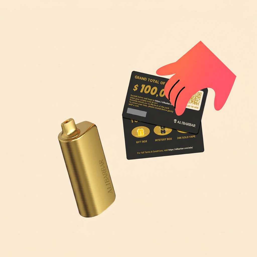 Purchase an Alibarbar vape and scratch the card